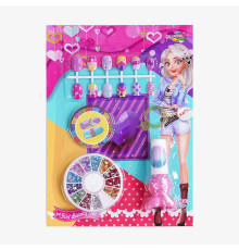 Набір для манікюру 9222 C (432/2) тіпси, стрічка, лак, стрази, каблучка, на листі