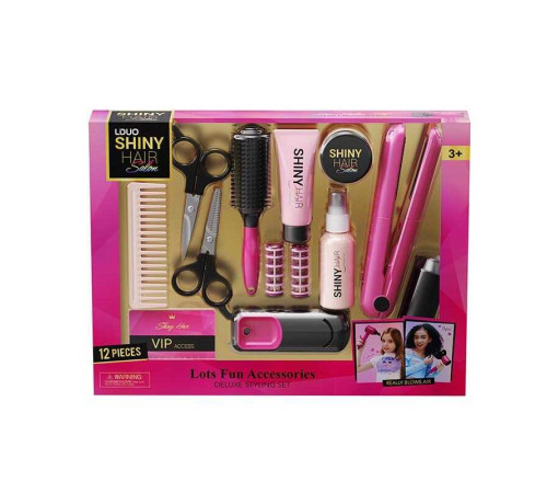 Набір перукаря 626013 (24) 12 елементів, звук, підсвічування, стайлер, щітка для волосся, гребінець, бігуді, заколки, ножиці, в коробці