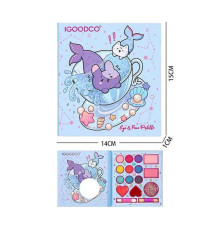 Косметика IG 35511 (192) 9 кольорів тіней та аплікатори, рум'яна, блиск для губ, у коробці