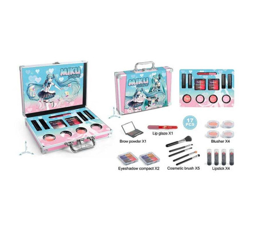 Косметика FT 2041 (36) тіні, помади, контуринг, рум’яна, пензлі, у валізі