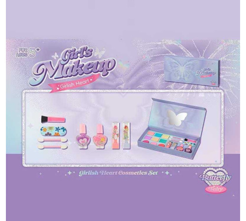 Набір косметики SY 2226 A (60) дзеркало, тіні, аплікатори, 2 лаки, пилочка, 2 блиски, в плівці