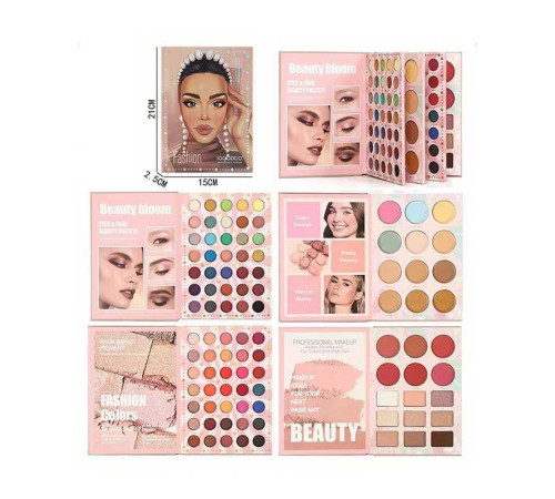 Косметика IG 3106 (96) “книжка”, тіні, рум'яна, пудра, хайлайтери, в пакеті