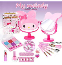 Набір косметики L 5295 M (72/2) настільне дзеркало, набір для манікюру, пензлики, лак, прикраси, глітер для повік та аплікатор, в коробці