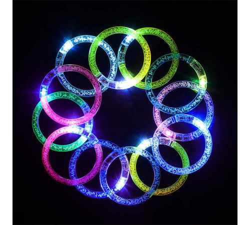 Браслет С 76031 (30) ЦІНА ЗА 40 ШТУК В УПАКОВЦІ, D = 6,5 см, підсвічування, на батарейка, в коробці