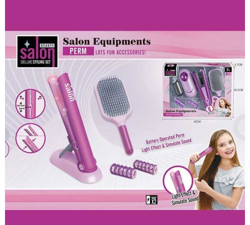 Набір перукаря YLQ 092 (36/2), стайлер, підсвітка, звук, щітка для волосся, підставка, бігуді, в коробці