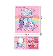 Косметика IG 35512 (192) 9 кольорів тіней та аплікатори, рум'яна, блиск для губ, у коробці