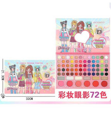 Косметика IG 3087 (72) 60 кольорів тіней, рум’яна, контуринг, дзеркальце, в коробці