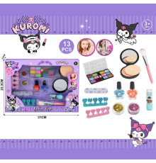 Набір косметики 765-4 C (144/2) тіні, аксесуари для манікюру, лак, пудра, пензлик, блискітки, бальзам, в коробці