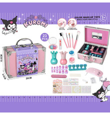 Набір косметики 768-76 C (60/2) лампа, тіні, блискітки, помада, аксесуари для манікюру, пензлики для макіяжу, у валізі