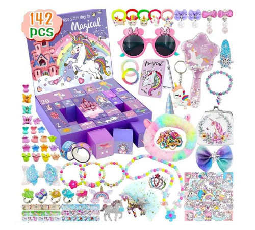 Адвент-календар QC 066-1 (18) 24 віконця, прикраси, аксесуари, в коробці