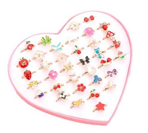 Набір каблучок M 50512 (200) 36 шт, металеві, регульовані, в боксі