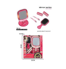 Набір перукаря 2805-9 (72/2) підсвічування, люстерко на підставці, гребінець, затискачі, бігуді, в коробці