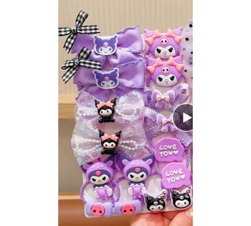 Резинки для волосся C 73137 (1000) ЦІНА ЗА 1 ЛИСТ, герой, 12 штук, в пакеті