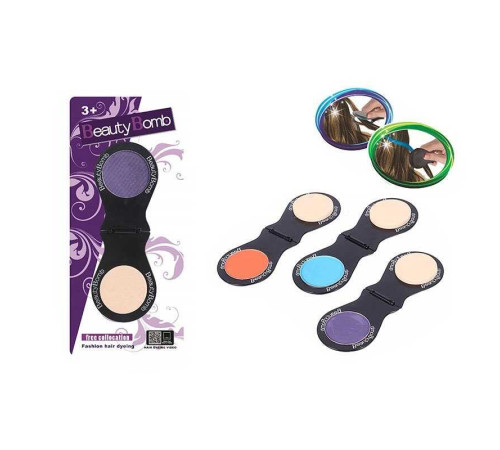 Крейда для волосся RY 6310 (720/2) складна палетка, крейда + спонж, на листі, ВИДАЄТЬСЯ ТІЛЬКИ МІКС ВИДІВ