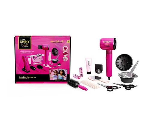 Набір перукаря 626030 (24) 13 елементів, функціональний фен, насадки, набір для фарбування, щітка для волосся, люстерко, бігуді, ножиці, в коробці