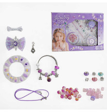 Набір прикрас PX 66086 (72/2) 62 елементи, основи для прикрас, шарми, намистинки, кулон, заколка, нігті, в коробці