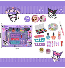 Набір косметики 765-5 C (144/2) тіні, лак, блискітки, бальзам, пензлик, аксесуари для манікюру, накладні нігті, в коробці