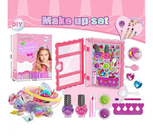 Набір прикрас L 5301 (120/2) скринька, лаки, обручі, помада, в коробці