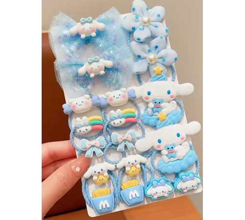 Резинки для волосся C 73138 (1000) ЦІНА ЗА 1 ЛИСТ, герой, 12 штук, в пакеті