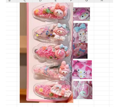 Набір шпильок для волосся C 73143 (1000) ЦІНА ЗА 1 ЛИСТ, герой, 5 штук, в пакеті