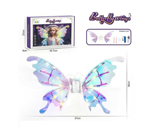 Крила 3620 (16) акумулятор 3.7 V, USB кабель, музика, підсвічування, беззвучний режим, рухаються, ремінці, в коробці