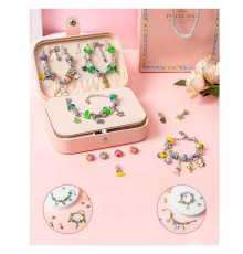 Набір прикрас DLS 1131 (48) 12 основ браслетів, шарми, шкатулка, в коробці