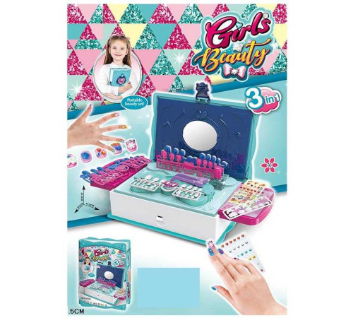 Набір для манікюру KL 7523 A (48/2) накладні нігті, наліпки, 2 маркери “пиши-витирай”, аксесуари, в коробці