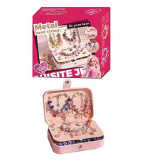 Набір прикрас 5568-1 D (36) 132 аксесуари, шарми, основи для браслетів, основи для намиста, скринька, в коробці