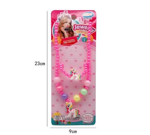 Набір прикрас F 2-50 (960/2) намисто, браслет, прикраси-єинороги, в пакеті