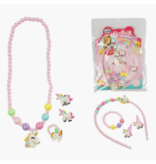 Набір прикрас A 6-15 (360/2) намисто, обруч, 2 заколки, каблучка, пара сережок, браслет, в пакеті