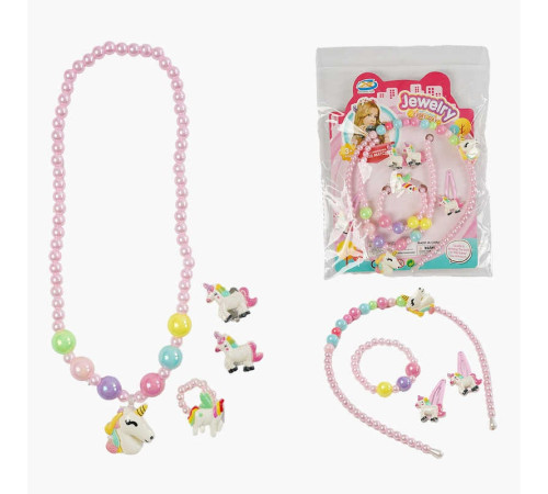 Набір прикрас A 6-15 (360/2) намисто, обруч, 2 заколки, каблучка, пара сережок, браслет, в пакеті