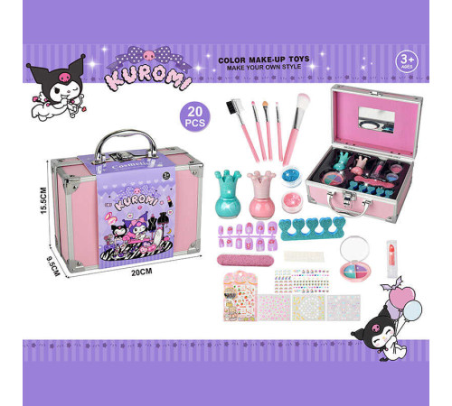 Набір косметики 768-78 C (60) тіні, блискітки, помада, аксесуари для манікюру, пензлики для макіяжу, у валізі