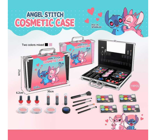 Косметика FT 2105 E (20) 2 види, дзеркальце, тіні, рум’яна, лаки, помади, у валізі