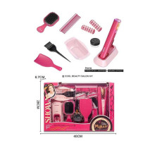 Набір перукаря 2802-6 (36/2) стайлер, звук, підсвітка, гребінець, щітка, флакончики, резиночки, мисочка для фарби, в коробці