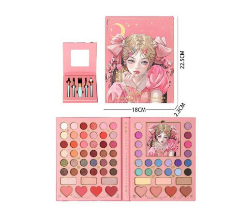 Косметика LK 5146 (96) тіні, хайлайтер, рум’яна, бронзер, дзеркало, пензлики, в коробці