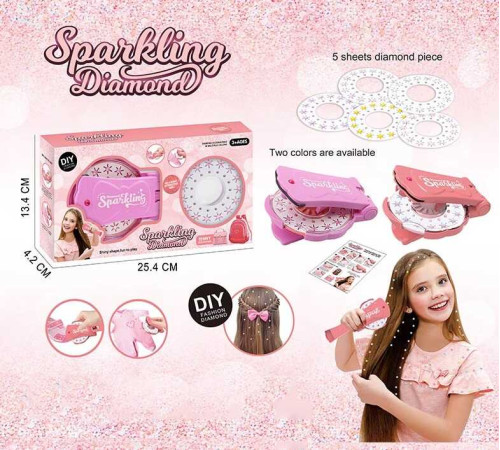 Прикраси для волосся 861-2 (144/2) машинка для приклеювання страз, 5 видів страз, в коробці