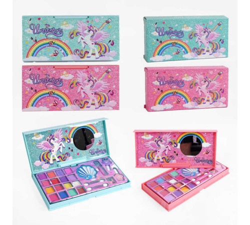 Набір косметики AA 2813 (144/2) 2 види, помада, лак для нігтів, тіні, аплікатори, в коробці