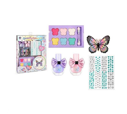 Набір косметики ZR 38 C (96/2) тіні, 2 лаки для нігтів, баф, наліпки, в коробці