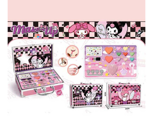 Косметика XF 1819 B (40/8) тіні для повік, румяна, помада, аплікатори, лак, хайлайтер, у боксі