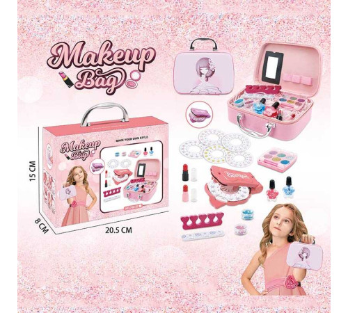 Набір косметики 768-22 (60/2) інструмент для створення зачісок, стрази, глітер, помади, блискітки, лак, в коробці