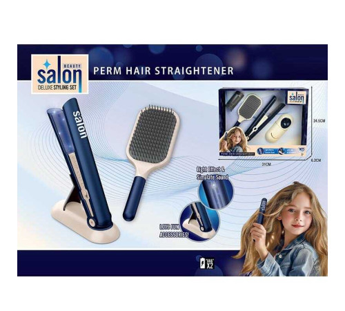 Набір перукаря YLQ 110 (36/2) стайлер на батарейках, звук, підсвітка, підставка, щітка для волосся, на батарейках, в коробці