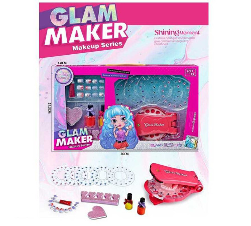 Набір прикрас FX 680-8 (72/2) лак для нігтів, накладні нігті, інструмент для створення зачісок, стрази, пилочка, в коробці