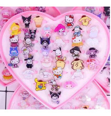 Набір каблучок M 50519 (240) 36 шт, пластикові, регульовані, в боксі