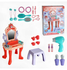 Трюмо 661-133 (6) світло, звук, фен на батарейках, стільчик, аксесуари, в коробці