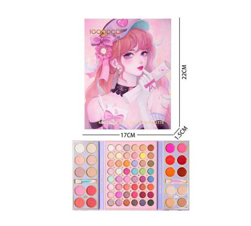 Косметика LK 5153 (96) тіні, аплікатор, хайлайтер, рум’яна, помади для губ, консилер, контуринг, в коробці