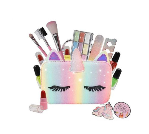 Косметика LD 6050 (60/2) тіні, лаки, помади, пензлики, баф, розділювач, дзеркальце, у сумочці