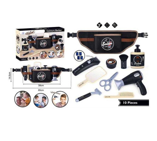 Набір перукаря BJ 1368 (48) сумка, звук, підсвічування, муляжі інструментів, дзеркальце, гребінець, в коробці