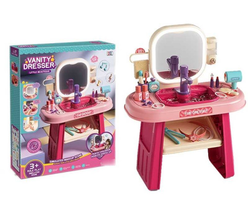 Туалетний столик 008-960 (4) підсвічування дзеркала, мелодії, помповий кран, прикраси, наліпки, муляжі, в коробці