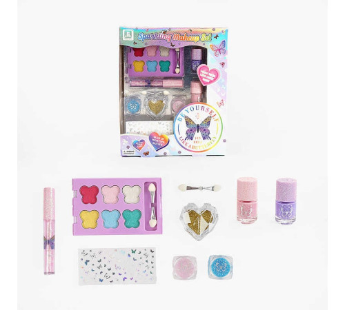 Набір косметики ZR 38 D (96/2) тіні, 2 лаки для нігтів, блиски для губ, наліпки, в коробці