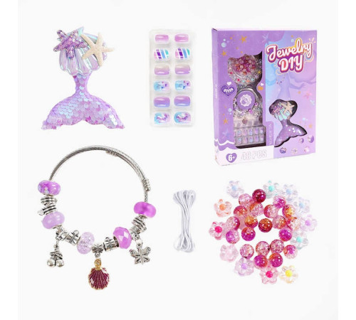 Набір прикрас PX 66093 (120/2) браслет, заколка, накладні нігті, намистини, в коробці